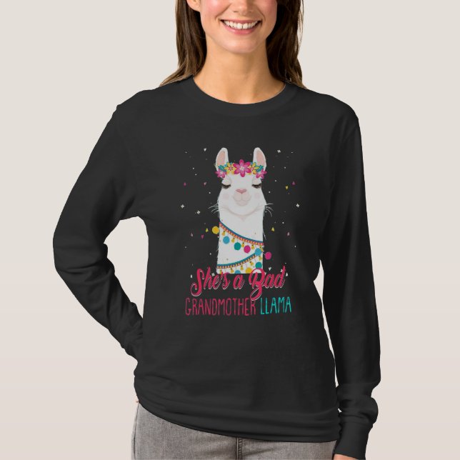 Hon är en dålig mormor Llama Mor T Shirt (Framsida)