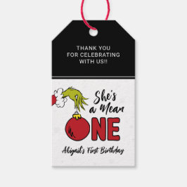 Hon är en elak en | Grinch födelsedagsfavorit Presentetikett