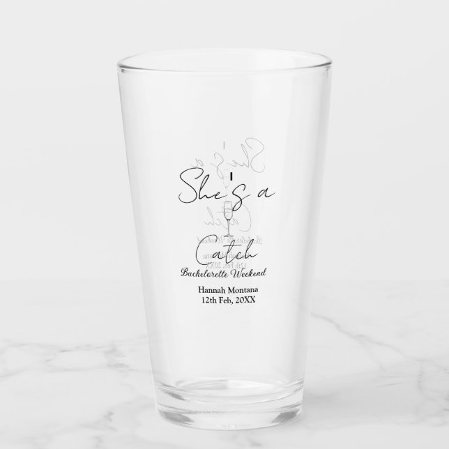 Hon är en fångst champagneflaska möhippa glaskopp (Framsida)