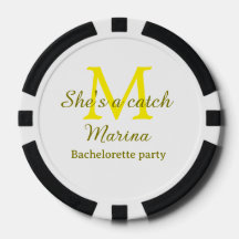 Hon är en fångst gul monogram möhipparty n