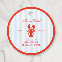 Hon är en fångst Hummer Röd och Blå Bröllopsdusch Gåvor Etiketter