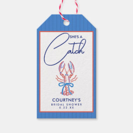 Hon är en fångst Kusthummer Bröllopsdusch Presentetikett