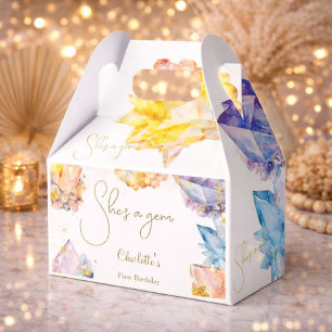 Hon är en Gem Birthday Crystals Girl's water color Presentaskar