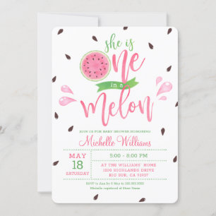 Hon är en i en Melon Baby Shower-inbjudan Inbjudningar