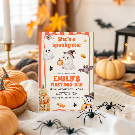 Hon är en kuslig en Söt Ghost 1-årsdag Inbjudningar