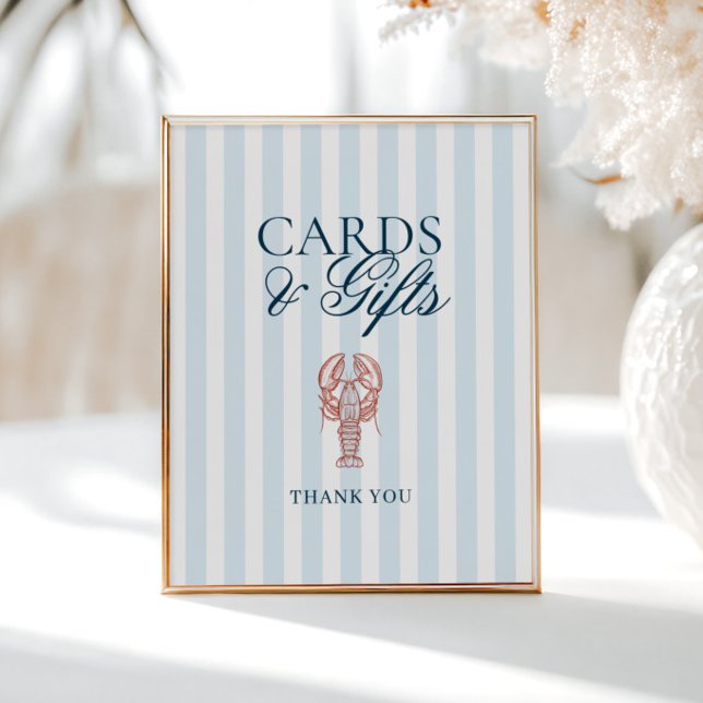 Hon är en "Lobster Stripe Cards Gifts" Poster (Skapare uppladdad)