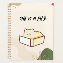 Hon är en PhD-planerare, anteckningsbok