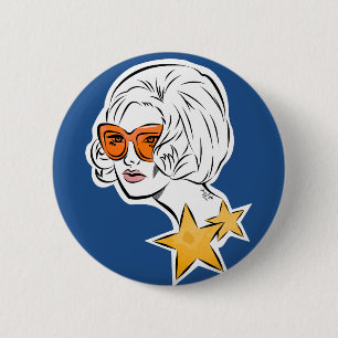Hon är en Star Retro Stil Knapp