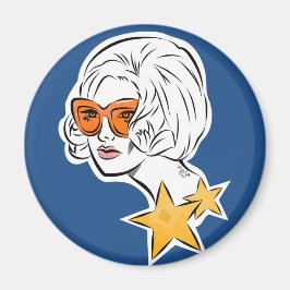 Hon är en Star Retro Stil Magnet
