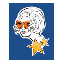 Hon är en Star Retro Stil