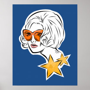Hon är en Star Retro Stil Poster