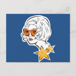 Hon är en Star Retro Stil Vykort