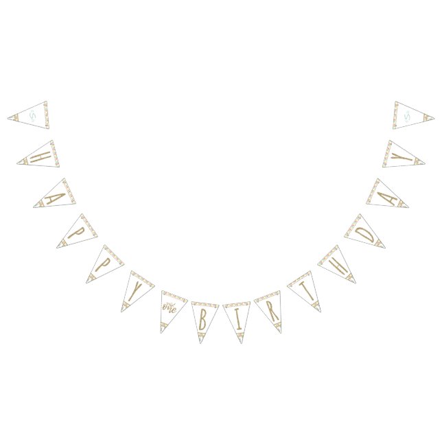 Hon är en vild en Monogramgrattis på födelsedagen Vimplar (Alla)