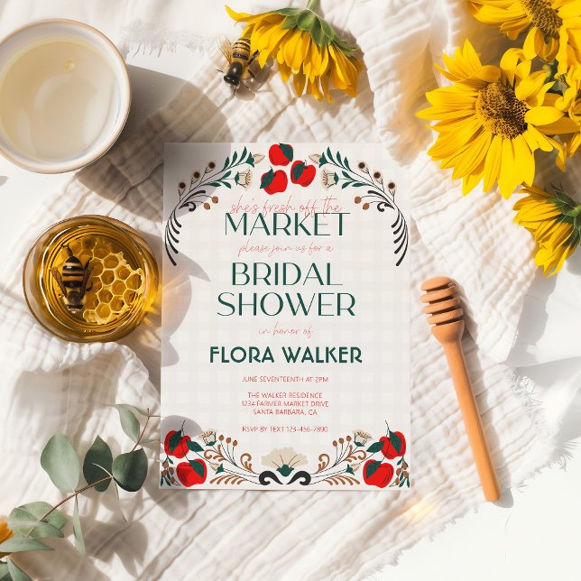 Hon är färsk från Möhippan för marknadsäpple Inbjudningar (Skapare uppladdad)