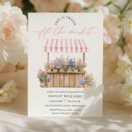 Hon är färsk från Möhippan för Rosa på marknaden Inbjudningar