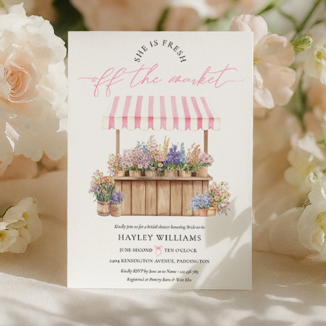 Hon är färsk från Möhippan för Rosa på marknaden Inbjudningar (Skapare uppladdad)