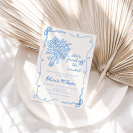 Hon är färsk från Möhippan på marknaden - Blommigt Inbjudningar