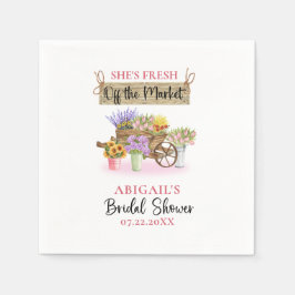 HON ÄR FÄRSK PÅ MARKNADENS BLOMMIGT OCH VÄLKOMNAR PAPPERSSERVETT