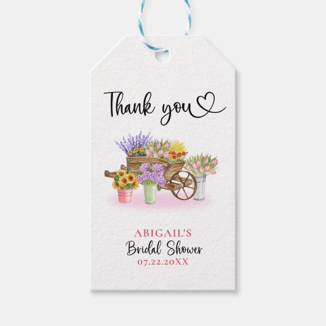 HON ÄR FÄRSK PÅ TACKEN FÖR MARKNADSBLOMMIGT PRESENTETIKETT (Framsidan)