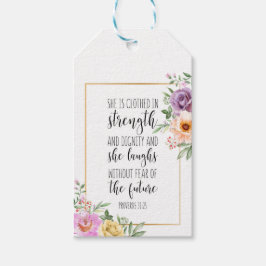 Hon är fastklämd, ordspråk 31:25 presentetikett