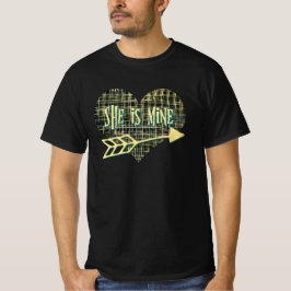 Hon är Gulten Grid Heart Shape Abstrakt T Shirt