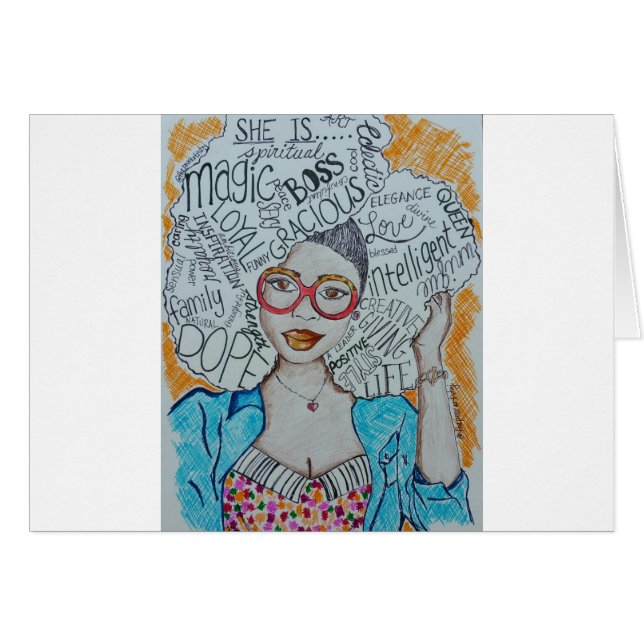 Hon är… hälsningskort (Framsidan Horizontal)