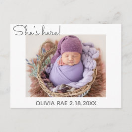 Hon är här! Han är här! Enkel Modern tack Meddelande Vykort