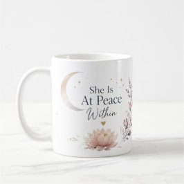 Hon är i fred inom sig kaffemugg