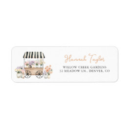 Hon är inte längre på marknaden Blommig Bröllopsfe Returadress Etikett