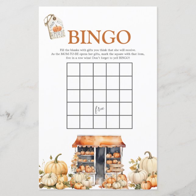 Hon är inte på marknaden Höstpumpa Bingo-spel (Framsida)