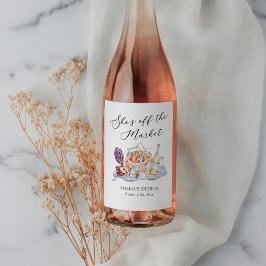 Hon är inte ute på marknaden Bondmarknad Bröllopsf Vinflaska Etikett