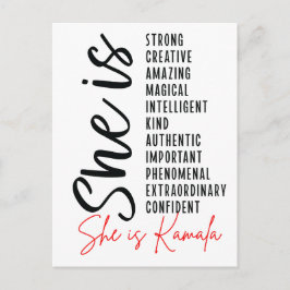 Hon är Kamala, kreativ fantastisk magic int Helg Vykort