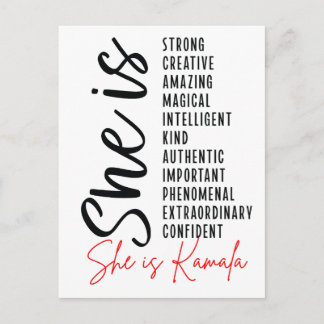 Hon är Kamala, kreativ fantastisk magic int Helg Vykort