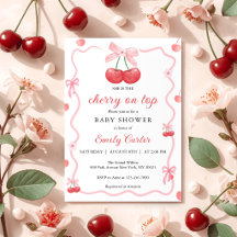 Hon är körsbär på toppen Baby Shower Inbjudan