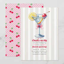 Hon är körsbär på toppen Preppy Martini Födelsedag