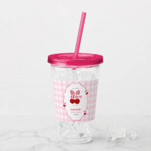 Hon är körsbär på toppen Rosa Bow Bröllopsdusch Take Away Mugg