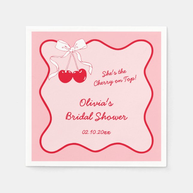 Hon är körsbäret på tårtan pappersservett (Framsidan)