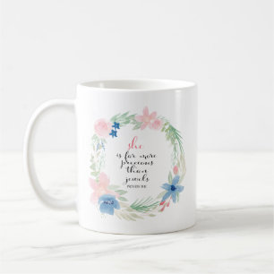 Hon är långt mer dyrbar än juvlar - Proverbs 31 Kaffemugg