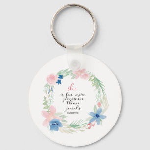 Hon är långt mer dyrbar än juvlar - Proverbs 31 Nyckelring