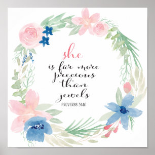 Hon är långt mer dyrbar än juvlar - Proverbs 31 Poster