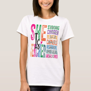 Hon är lärare stark t shirt