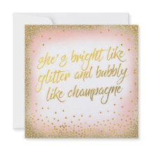 Hon är ljust som Glitter BubLY-inbjudningspanelen
