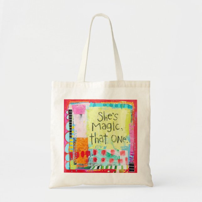 Hon är Magic, den där tote Bag Tygkasse (Framsidan)
