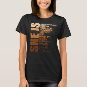 Hon är Magic Unapologetic African Women Black T Shirt