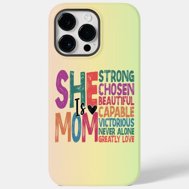 Hon är Mamma bläddrad Mamma Retro Quote Mors dag (Baksida)