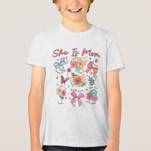 Hon är Mamma Coquette Christian Mamma Boho Blommig T Shirt