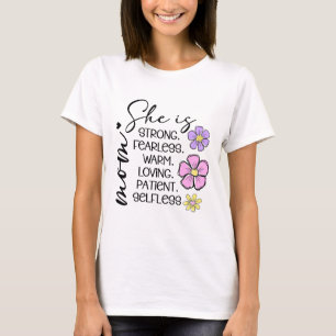 Hon är Mamma Shirt Minimal Blommigt Mor Tee