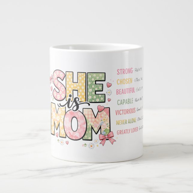 Hon är mamman Bibelvers Jumbo Mugg (Framsidan)