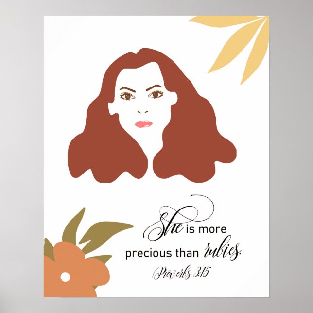 Hon är mer elak än Rubies, bibel Verse Poster (Framsidan)