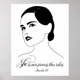 Hon är mer elak, ordspråk 3:15, bibelcitat poster